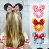 Hårtillbehör 2023 S Christmas Mouse Ears paljetter Bågar pannband Kvinnor Veet Scrunchies Band för Girls Party DIY Drop Delivery Bab DH05B