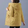 Mulheres para baixo parkas com capuz parkas outono inverno jaqueta feminina casual sólido engrossar casacos quentes moda feminina solto algodão acolchoado casaco oversized 231213
