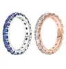 925 sterling zilver blauwe steen rij eeuwigheid ringen dames bruiloft ontwerper sieraden originele doos voor roségouden ring set verlovingscadeau5112678