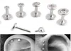 Gem Lip Stud Lage Helix Tragus Clear Crystal Ear Labret Piercing Earring Bar Internt gängad 16G Diamond Lip Ring Lot Steel3730982