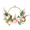 Decorative Flowers Decor Wreath Artificial Green Leaves Seasonal Welcome Sign Water Grass Wall Hangings Front Door Party