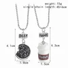 2 pezzi 3 pezzi set Fashion Friends Collana con ciondolo cucito Collana creativa con cuore spezzato BFF Regalo di amicizia per ragazze G1206204R