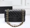 10A Top Tier Quality Jumbo Double Flap Bag Luxury Designer 25CM Real Leather Caviar Lambskin Classic All Black Purse Quilted Handbag Shoulde 01