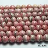 Meihan naturel 9-9 3mm Rhodochrosite 1 brin rond lisse perles en vrac pour la conception de fabrication de bijoux CX200815296P