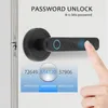 Fechaduras de porta Tuya Smart Fingerprint Handle Lock Senha eletrônica Bluetooth APP Keyless Home Office Security 231212