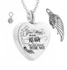 Stainless Steel Angel Wings Cremation Jewelry Ash Necklaces Keepsake Memorial Name customization Urn Pendant Necklace for Ashes5986892