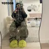 Sandálias moda faux fur chinelo inverno pelúcia quente casa plana slides mongol lã flip flops y2k meninas sapatos peludos bonito 231212