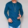 Men's Suits B6223 Collar Leisure Pure Color Long Sleeve Streetwear Funny Tshirt For Men