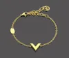 20 cm lång 316l titanstålmärke V Letter Jordelets Bangle For Woman Armband Bangles Women Par Love Jewelry Gift9362756