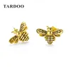 Tardoo Gold Bee Stud Earrings 925 Silver Women Cute Bee Earring Fashion Jewelry Black Stripe Gold Honey Bee Animal Stud Earring Y12350760