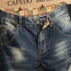 Erkek kot pantolon yığılmış yırtık sokak kıyafeti düz bacak vintage sıkıntılı denim pantolon erkek arkadaş artı boyut 28-40 punk pantolon