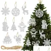 Decorações de Natal Novas Decorações de Árvore de Natal Pingente Sier Powder Tripper Ano Cenário Sala Drop Delivery Home Garden Fe Ot5UF