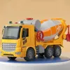 Druckgussmodell, großer Simulationstechnik-Mischer-LKW, Trägheitstransporter, Beton, Zement, Lichtmusik, Kinderspielzeug, Geschenk 231213