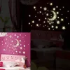 Luminous Moon and Stars Wall Stickers Art Design Stickers for Kids Room Home Decoration Wall Decals Glow in the Dark Decor