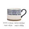 Muggar 450 ml nordiska ins blå hem frukost kaffemugg stor kapacitet underglasyr målad handgjorda keramiska havregryn mjölk te kopp
