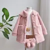 Unten Mantel 2023 Baby Mädchen Dicke Outwear Nette Herbst Winter Warme Faux Pelz Für Mode Plüsch Kinder Kleidung TY38