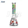 Beaker Bong 10 Inches Fashion Decal Glass Water Pipe 5mm Thick Hand Blown Glass Bong with 14mm Bowl 18mm Downstem 420 New