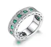 2022 Ins Wedding Rings Top Sell Vintage Jewelry 925 Sterling Silver Fill Emerald 3A Cubic Zircon CZ Diamond Party Promise Women Me2192648