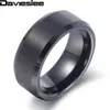 Davieslee Mens Boys Matte Finish Band Ring Tungsten Węglacz