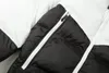 Trenchs pour femmes Manteau rembourré en coton avec capuche courte version slim-fit type couleur contraste fermeture éclair design chaud et confortable 2023