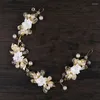 Hårklipp koreansk stil lyxig röd blommor form strass handgjorda bruden krona tiara bröllopstillbehör