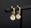 Dragon Claw Pearl Earrings MENS MENS Womens Gold Dingle örhängen Fashion Hip Hop Jewelry3678884