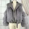 Women s Knits Tees Super Winter Ladies Luxury Thick Leather Coat 100 Natural Fur Female Motorcycle Women Real Jacket 231213