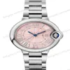 Panie Watch Automatyczne mechaniczne 33 mm czerwona tarcza 40 mm męskie zegarek WSBB0060 Skórzany pasek