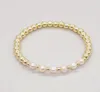 Beaded Strands Go2Boho Real Freshwater Pearl Bracelet Fashion Jewelry Elastic Gold Plated Natural Stone Mix Stretch Bracelets For 9141297