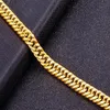 Brazalete de color dorado chapado en oro real de 18 quilates, tamaño 8 mm, 20 cm, brazalete de cadena grande y grueso para hombres, joyería entera 257q
