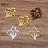 BoYuTe 100 Pieces Lot Metal Brass Stamping 13 15MM Filigree Flower Findings DIY Jewelry Accessories Parts Whole318I