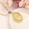 Religieuze sieraden verklaring ketting punk vrouwen mannen accessoires 14k fijn massief geel goud GF kettingen Maagd Maria kristal cz Pendan2218