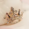 Pins Brooches Fashion Charm Crystal Crown Brooch Retro Big Royal Rhinestones Woman Jewelry Wedding Corsage Handmade 231212