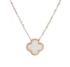 Wholale Ladi Clover Shell Pendant Stainls Steel 18K Rose Gold Women Necklace5829984