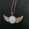 Sublimación en blanco, gran corazón redondo, foto, collares, colgantes, impresión en caliente, consumibles de joyería, precio de fábrica