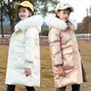 Down Coat Winter Jacket For Girls Teen Kids Parka Snowsuit Fashion Bright Waterproof Ytterkläder Barnkläder 6 8 10 12 14 år