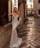 Wedding Mermaid Simple Satin Dresses Spaghetti Slim Fit Formal Reception Gowns for Women Ivory Sweetheart Long Sexy Bride Dress 2024