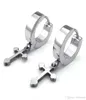 New High quality jewelry Mens Womens Stainless Steel Huggie Hinged Hoop Earrings Silver Black Gife21541431512827