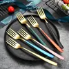 New 304 Stainless Steel Fork Korean Household Long Handle Salad Fork Steak Fruit Fork Creative Western Fork Tableware