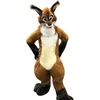 Cadılar Bayramı Kahverengi Husky Fox Dog Maskot Kostümü Unisex Karikatür Anime Tema Karakter Karnaval Erkekler Kadınlar Elbise Noel Süslü Performans Partisi Elbise