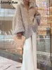 Wysoka elastyczna klapa Gradient Cashmere Cardigan Mohair Lantern Sleeve Grube luźne dania Kobieta zimowe ciepłe swetry