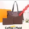 Luxurys Designer Bag 2 Pçs / Set Naverfull Mulheres Bolsas Bolsa Ombro Moda Composta Senhora Embreagem A Tote Bolsa Feminina Moeda Bolsa Carteira