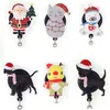 Portachiavi più nuovi Natale Babbo Natale Pupazzo di neve Cane Strass Porta ID vacanza retrattile Per Infermiera Nome Accessori Badge Reel 257S