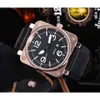 Designer di lusso BR Beller Nuovi orologi da polso sportivi con cinturino in caucciù da uomo Orologi automatici da uomo in acciaio inossidabile con nastro B Orologio quadratoJ4I2