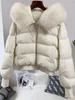 Heren Donsparka's 2023 Eendjas Echt Wasbeerbont Grote Kraag Winterjas Dames Natuurlijk Warm Los Luxe Bovenkleding Streetwear 231213