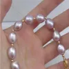 11x10mm Naturalsouth Sea äkta Purple Pearl Armband 14K Guldlås207U