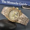 New Watch Gold rostfritt stål Men 2813 Movement Diamond Ring Luxury Watch