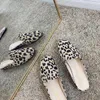 Slippers Flat Shoes Female Cover Toe Women Summer Pantofle Luxury Slides 2023 Leopard Designer Fabric Rubber Basic PU Rome Leopa