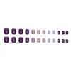 Faux ongles avancés foncé nuit violet portant des ongles courts Ballet Aurora Flash amélioration Patch imperméable et détachable