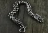 Dragon Scale Bracelet Chain Real Pure 925 Sterling Silver Double Heads Vintage Punk Rock Retro Style Men Jewelry CX2007069751296